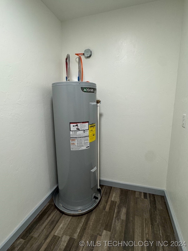 utility room with water heater