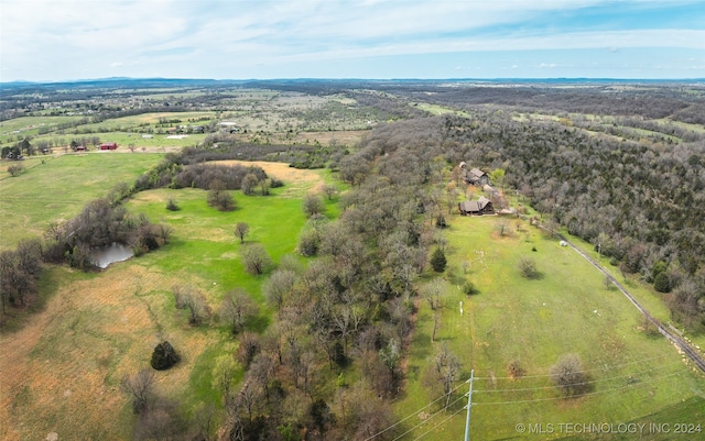 aerial view with a rural view