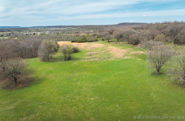 birds eye view of property featuring a rural view