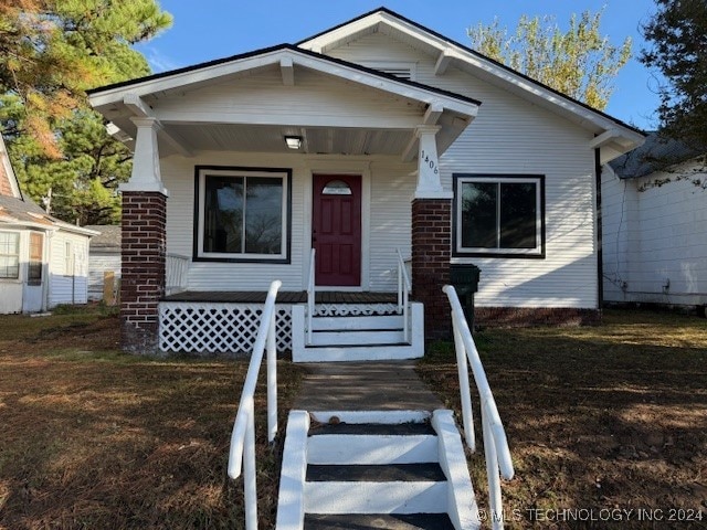 view of front of home with a porch