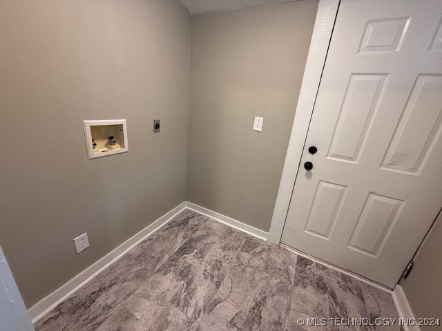 laundry room with washer hookup and hookup for an electric dryer