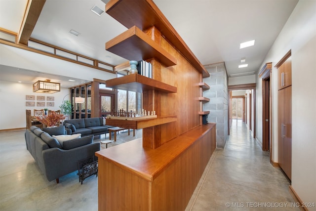 living room featuring a wealth of natural light