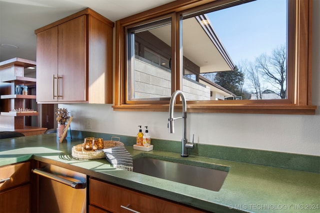 kitchen featuring stainless steel dishwasher and sink