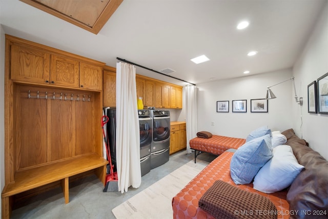 interior space with washer and dryer