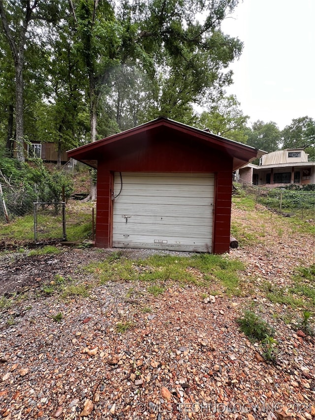 view of garage