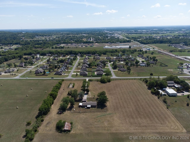 bird's eye view with a rural view