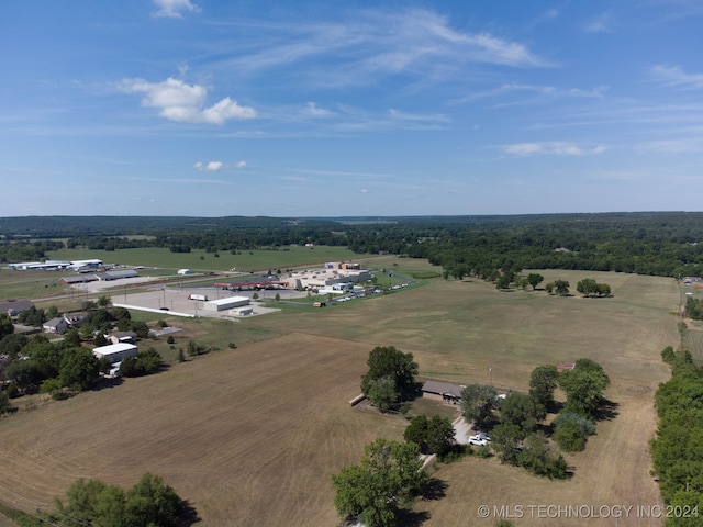 aerial view featuring a rural view