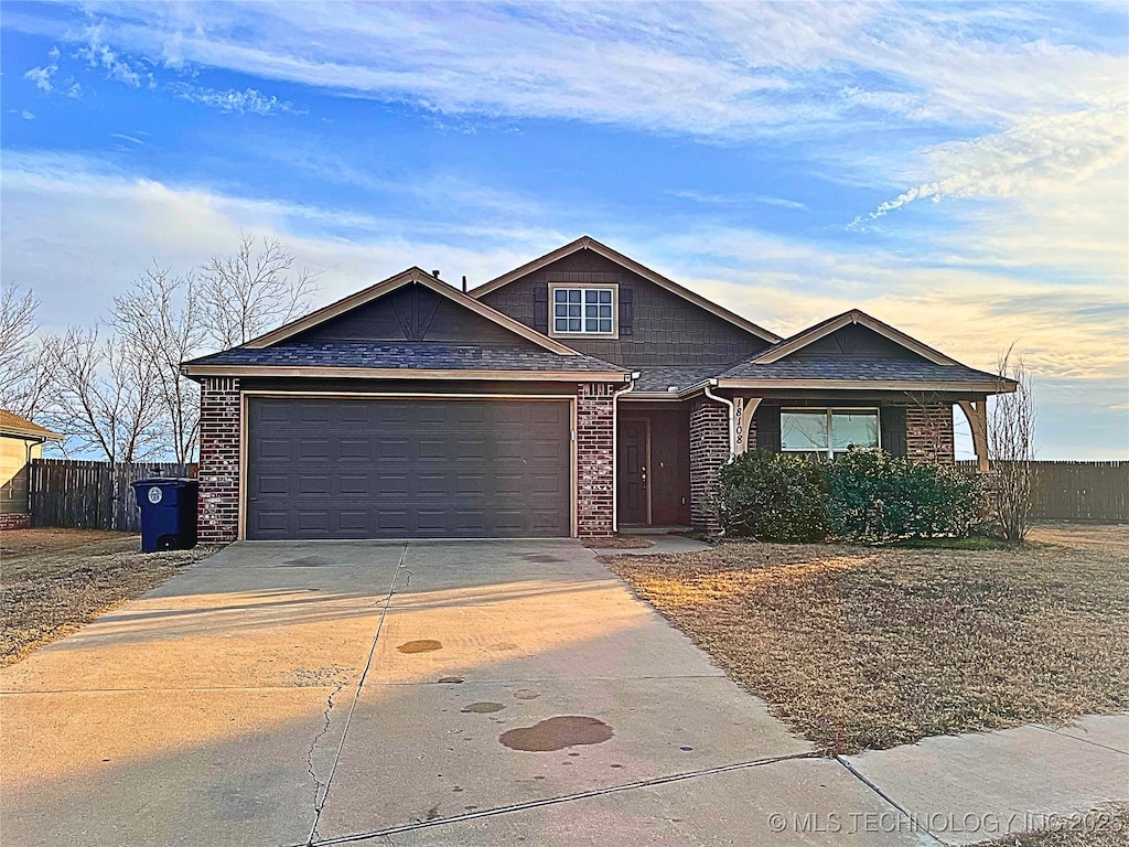 view of front of home with a garage