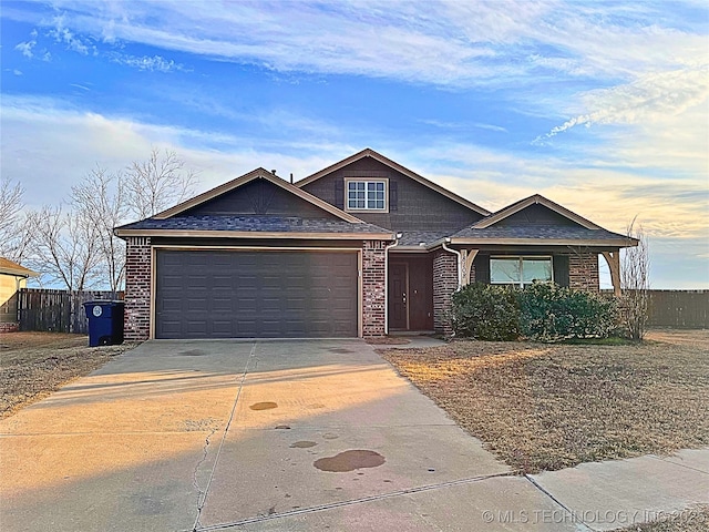 view of front of home with a garage