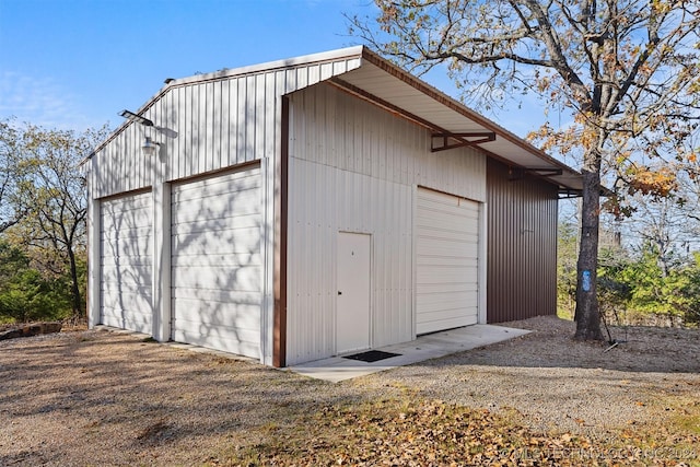 view of outdoor structure with a garage