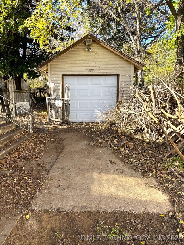 view of garage