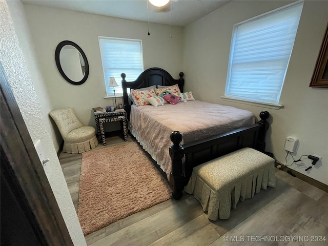 bedroom featuring light hardwood / wood-style floors