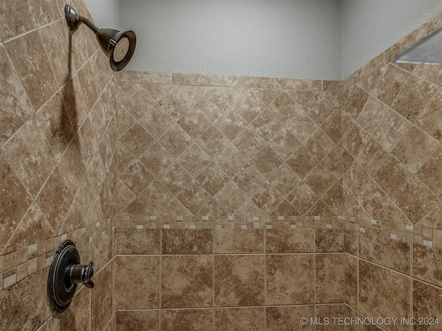 details with a tile shower