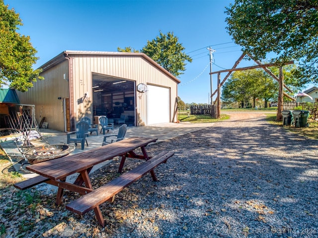 view of outdoor structure with a garage