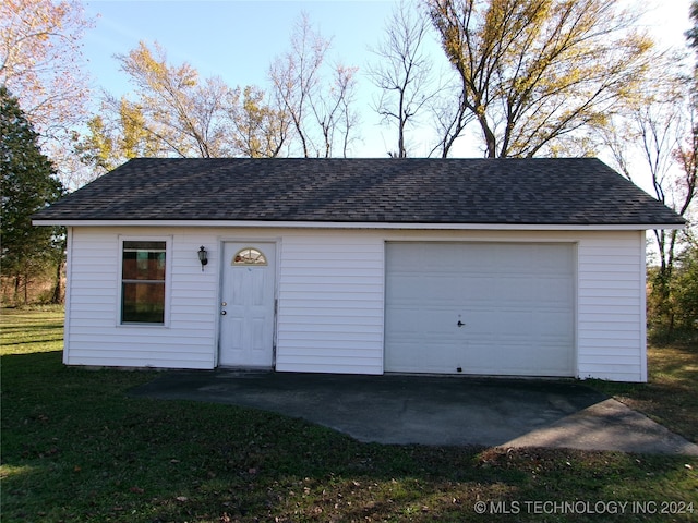 view of garage