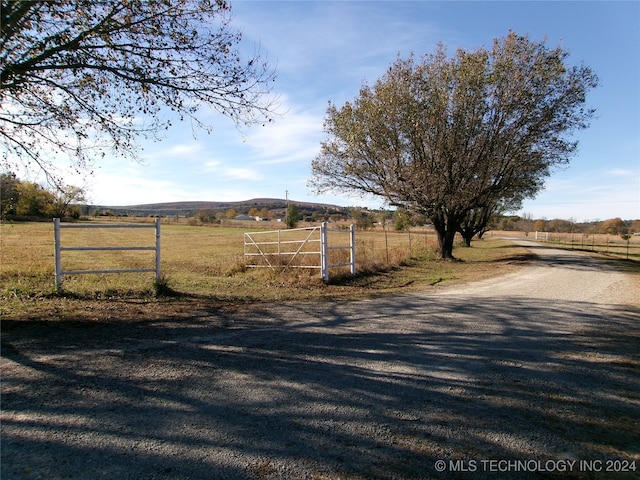 view of road featuring a rural view