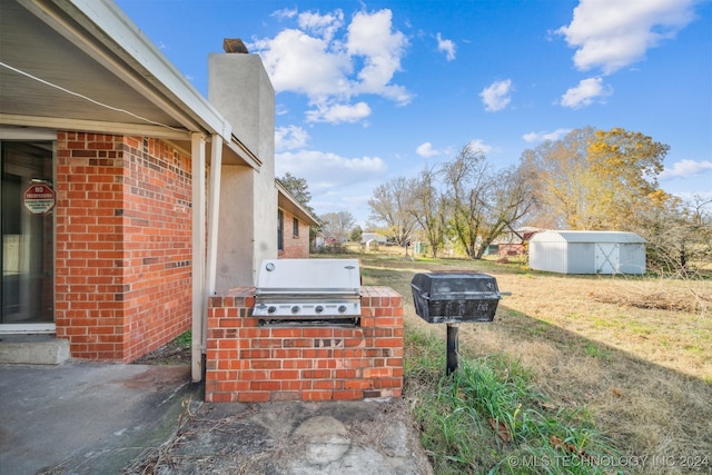 view of patio featuring area for grilling