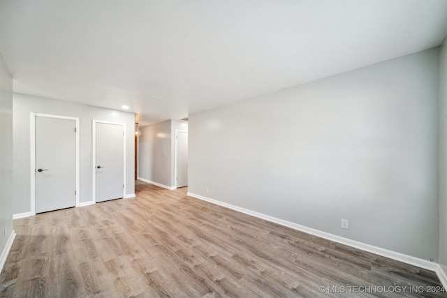 empty room featuring light wood-type flooring