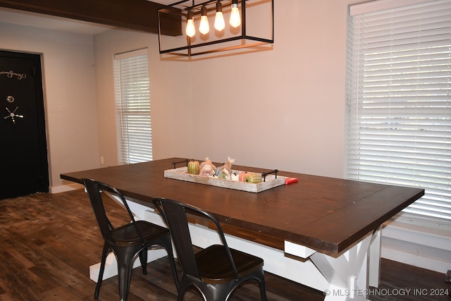 dining room featuring dark hardwood / wood-style flooring