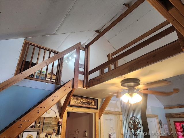 interior details featuring ceiling fan