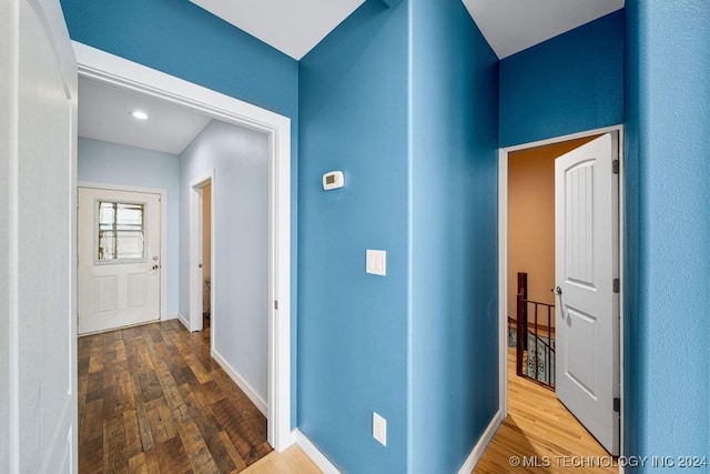 hall featuring hardwood / wood-style floors