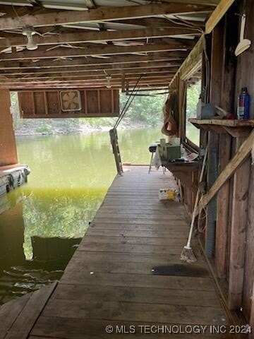 view of dock area