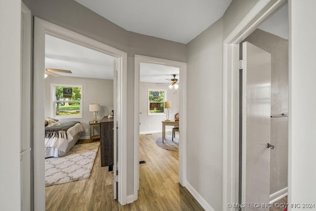 hall featuring hardwood / wood-style floors