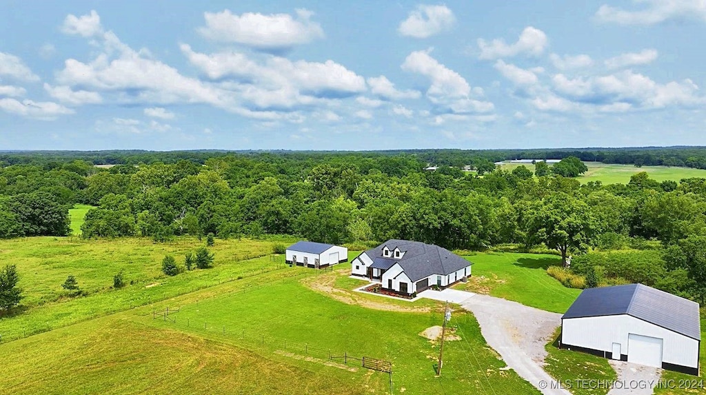 drone / aerial view featuring a rural view