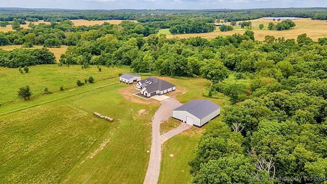 bird's eye view featuring a rural view