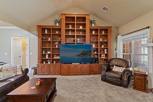 3103 Callaway Dr, Claremore, OK 74019 - carpeted living room with lofted ceiling