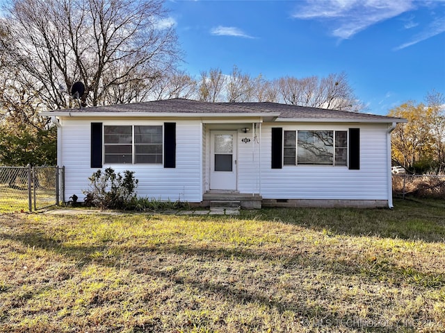 view of front of house with a front yard