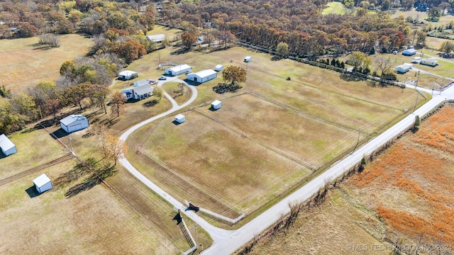 bird's eye view with a rural view