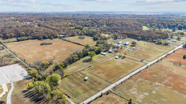 drone / aerial view featuring a rural view