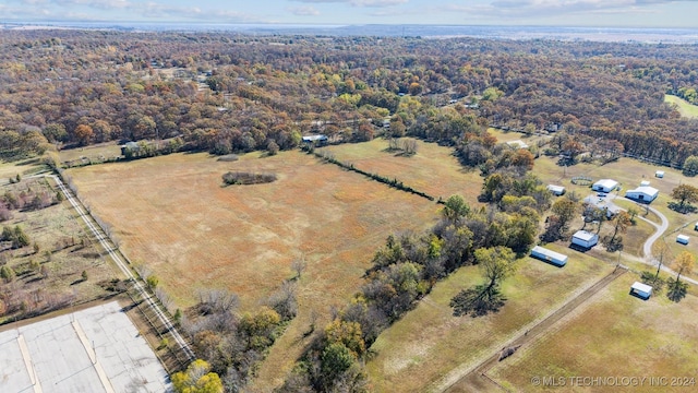 drone / aerial view with a rural view