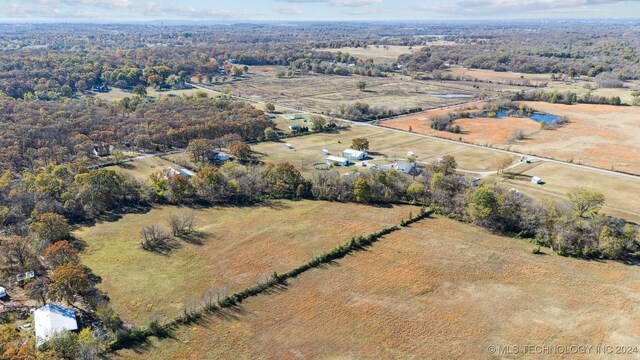 bird's eye view with a rural view