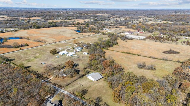 bird's eye view with a rural view