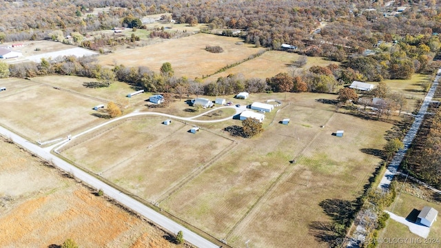 drone / aerial view featuring a rural view