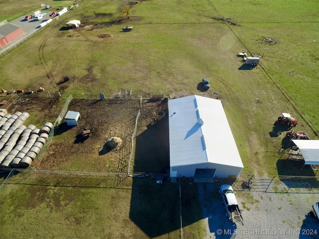 bird's eye view with a rural view