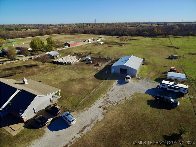 bird's eye view with a rural view