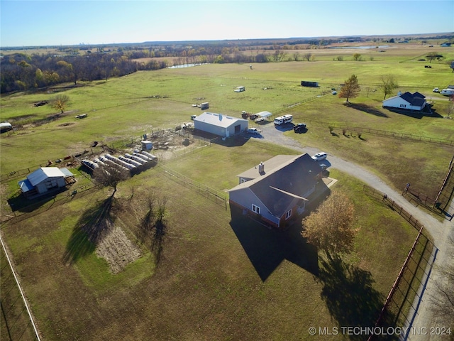 bird's eye view with a rural view