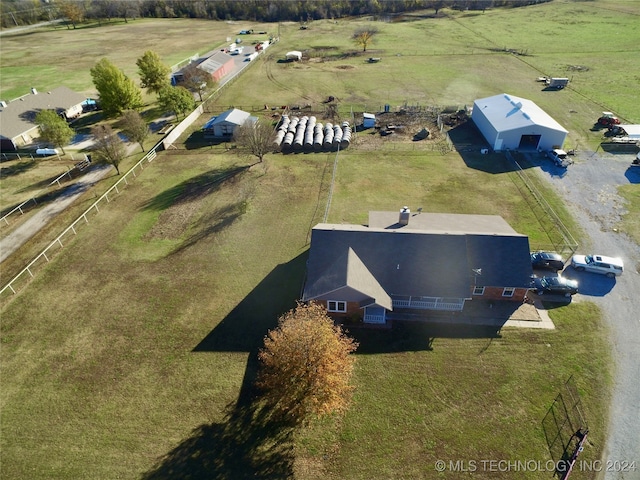 drone / aerial view featuring a rural view