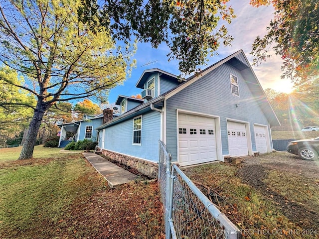 view of property exterior at dusk