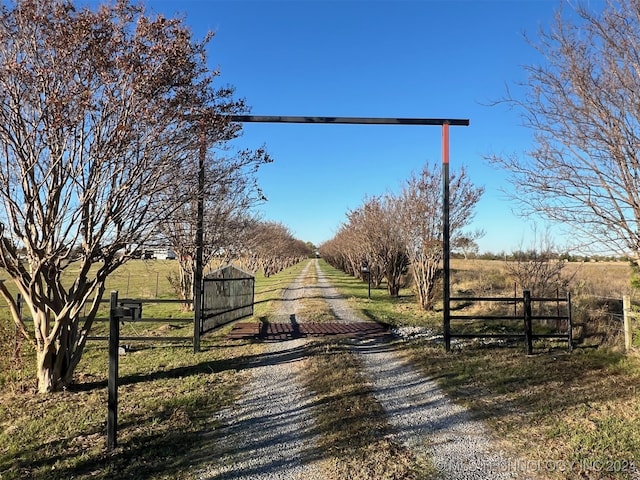 view of street featuring a rural view