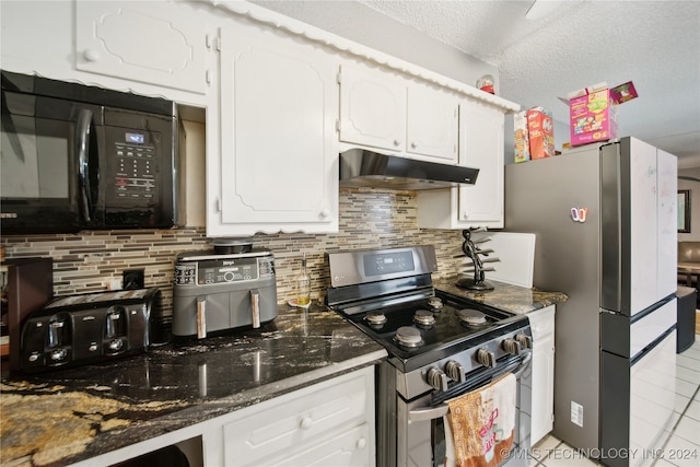 kitchen featuring decorative backsplash, white cabinetry, and appliances with stainless steel finishes