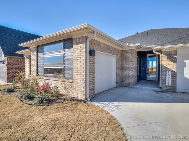 exterior space featuring a garage