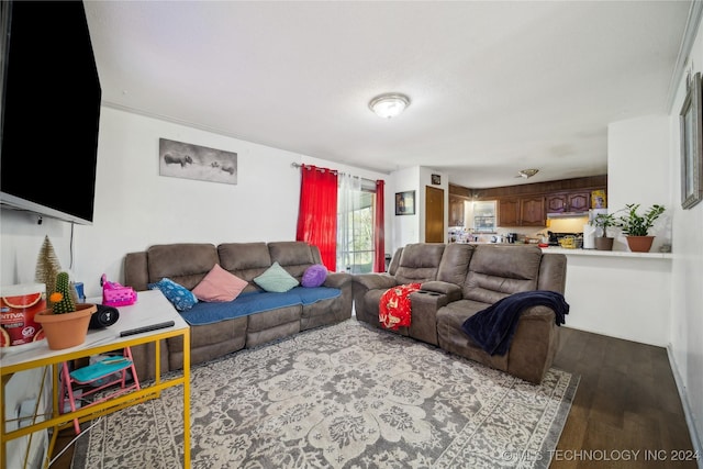 living room featuring light wood-type flooring