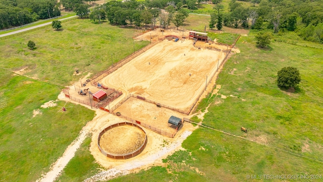 drone / aerial view featuring a rural view