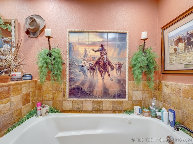 bathroom with a washtub