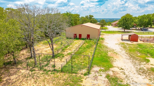 exterior space featuring a rural view