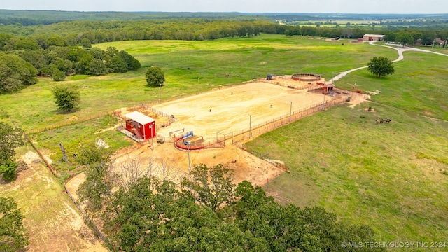 bird's eye view featuring a rural view